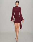 Women's Woven Polyester Mini Dress - RIHOAS - 01