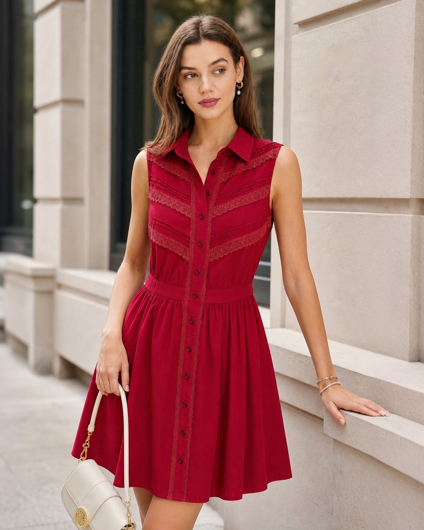 Women's Woven Polyester Mini Dress Dresses - RIHOAS