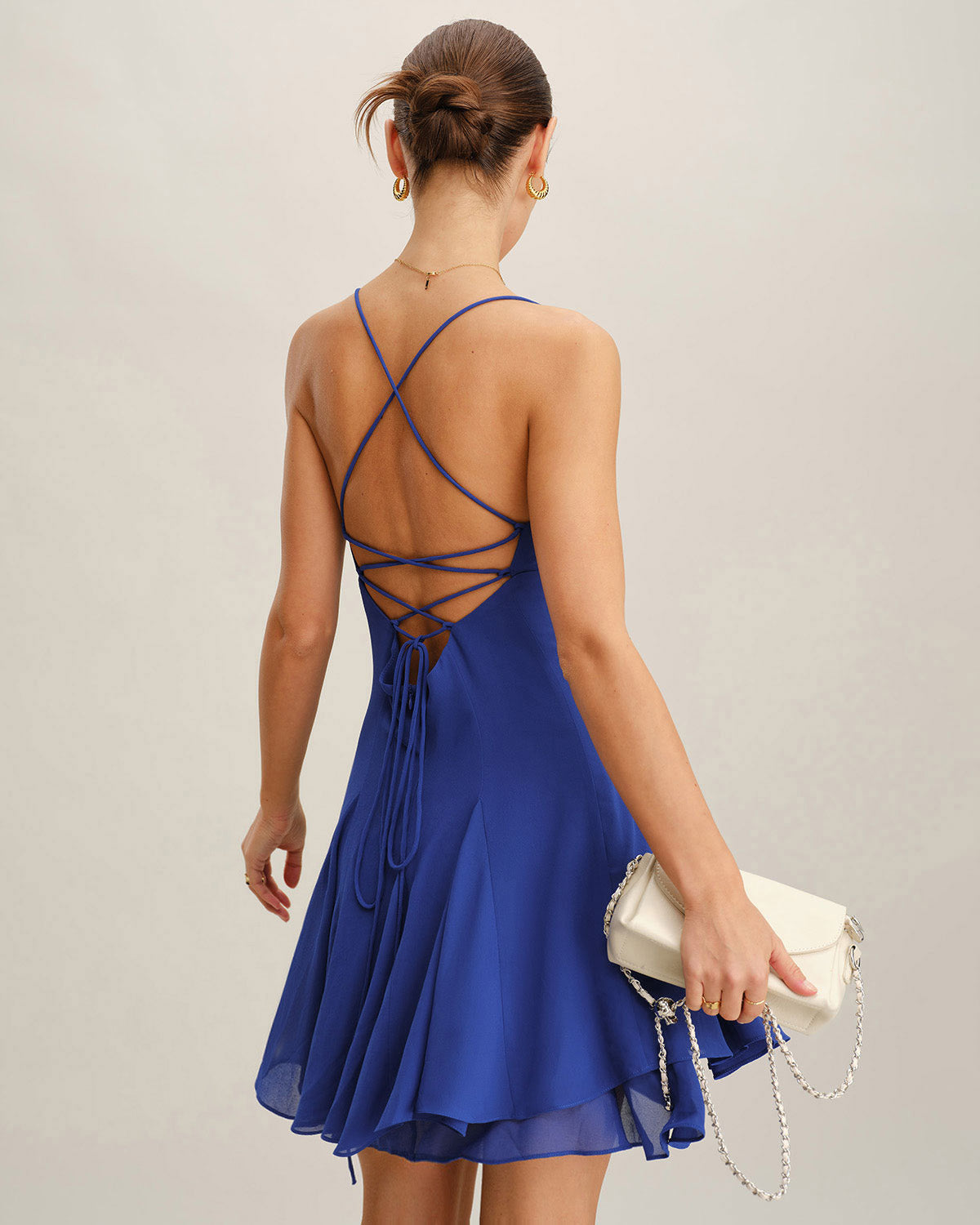 Blue Chiffon Backless Slip Mini Dress & Reviews - Blue - Dresses | RIHOAS Blue Chiffon Backless Slip Mini Dress & Reviews - Blue - Dresses | RIHOAS