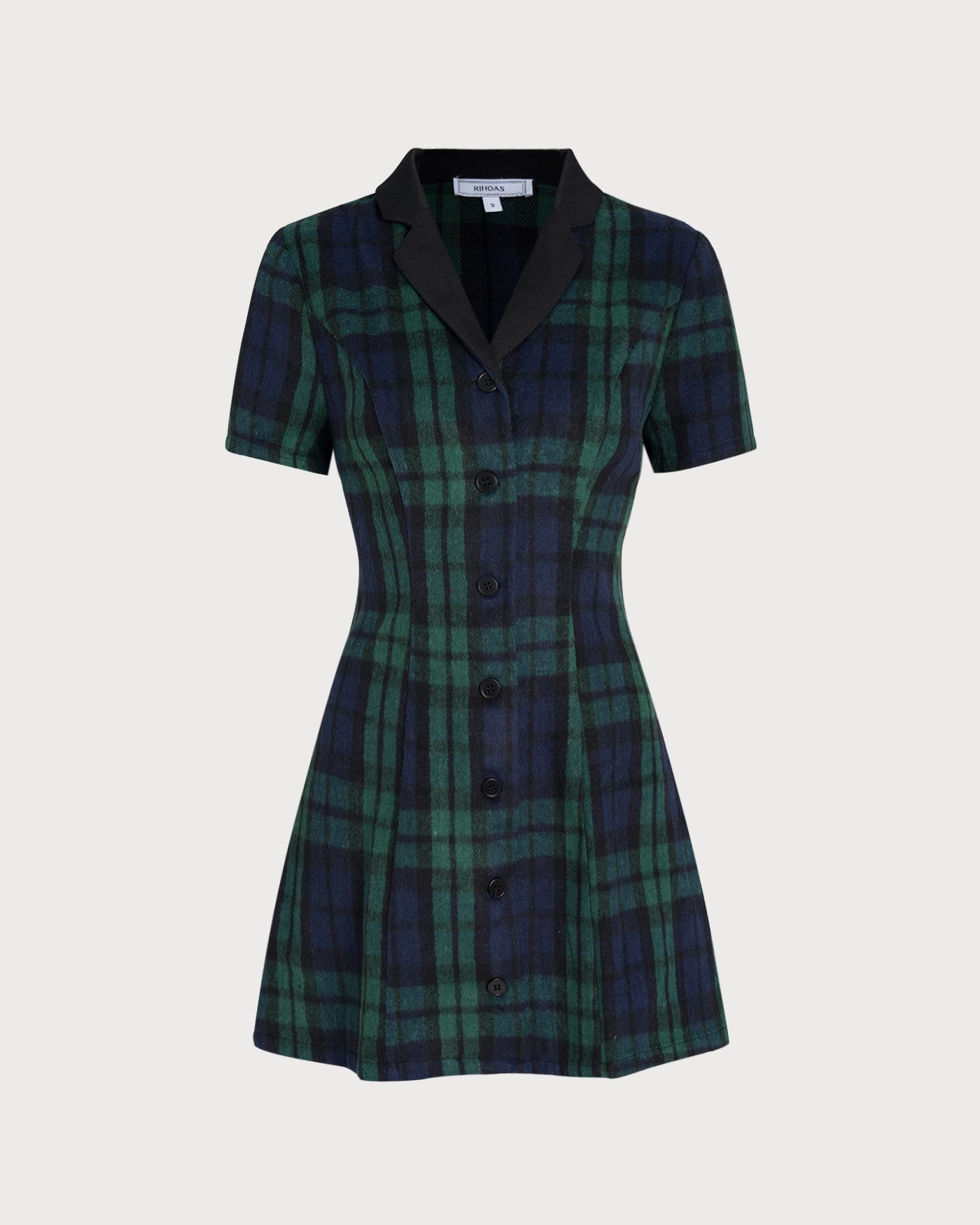 slim fit dress slacks Unique Vintage Green Plaid Belted Cotton Shirt Dress