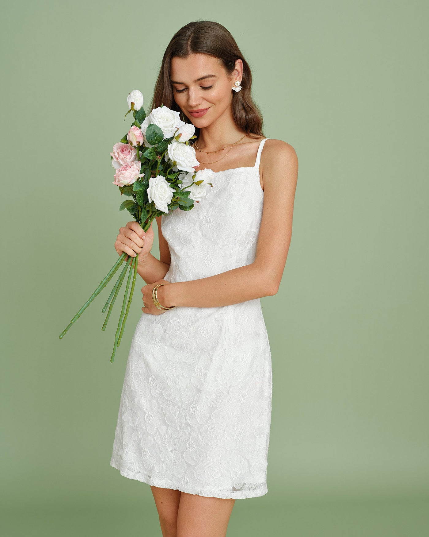 Rihoas Sleeveless Floral Mini Slip Dress