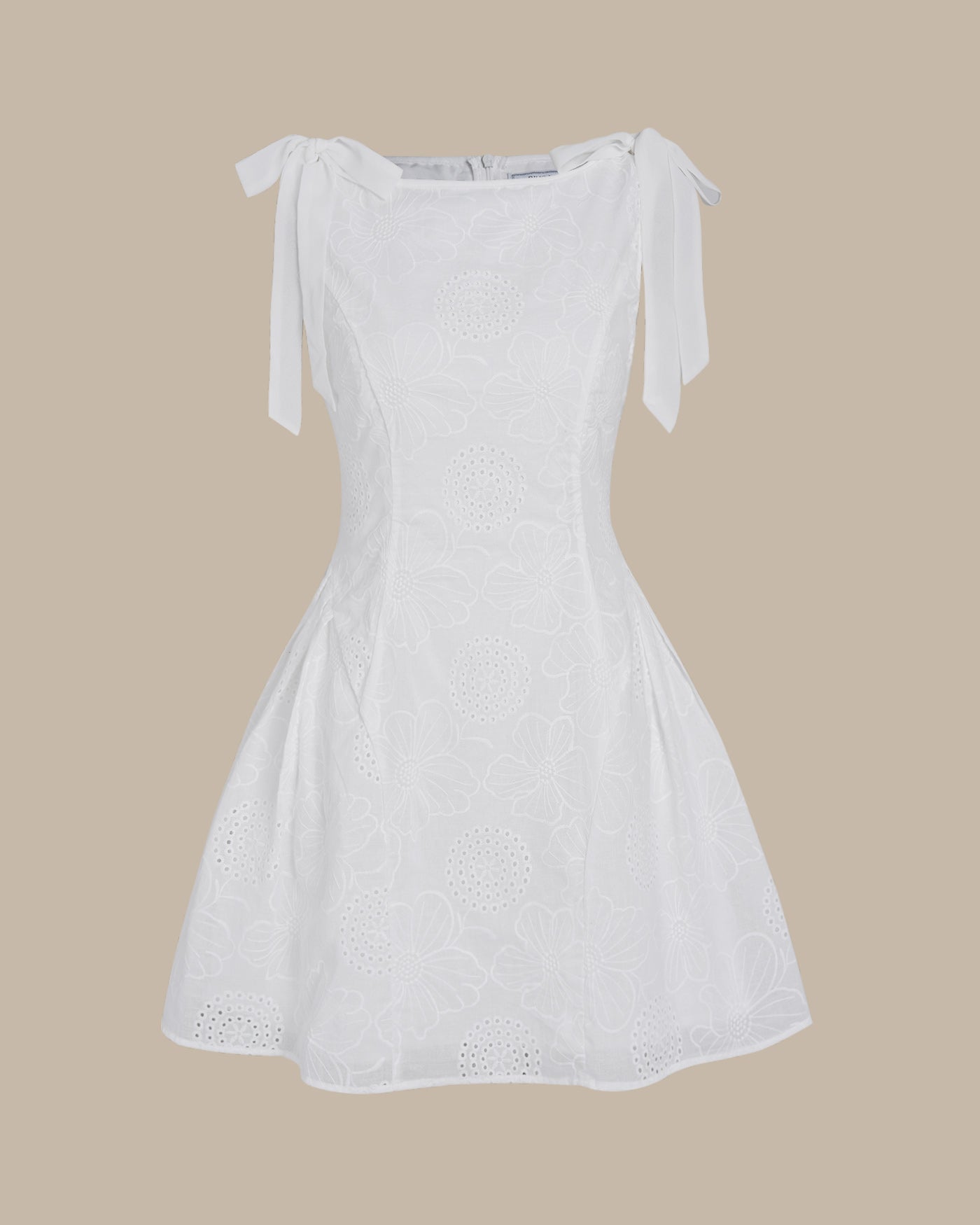 White Floral Textured Mini Dress & Reviews - White - Dresses