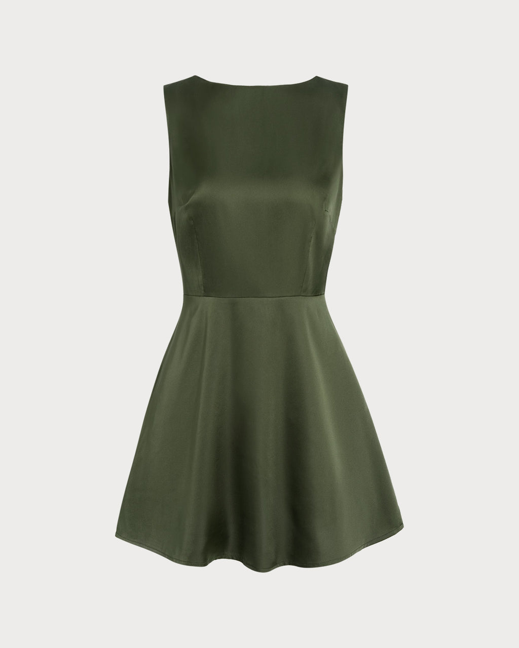 Women's Woven Polyester Mini Dress Green Dresses - RIHOAS