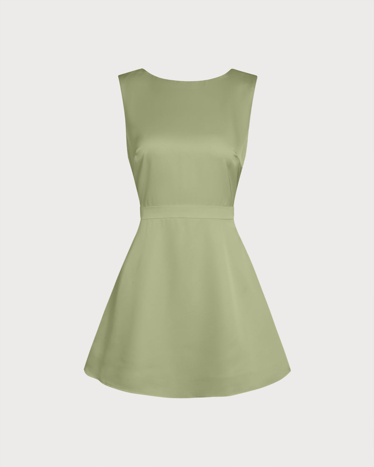 Green Boat Neck Pearl Satin Mini Dress & Reviews - Black,Green,Blue -  Dresses