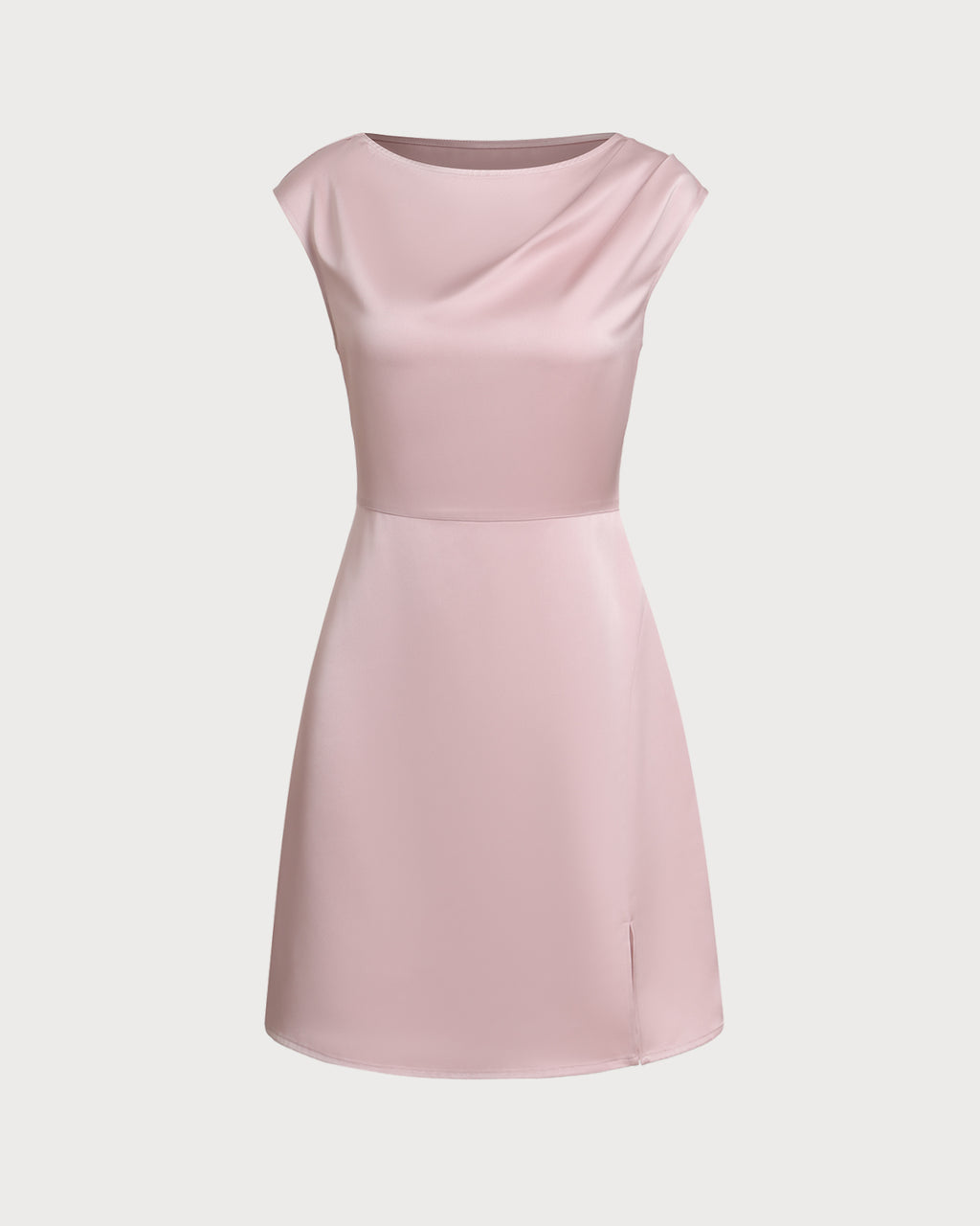 Women's Woven Polyester Mini Dress Pink Dresses - RIHOAS