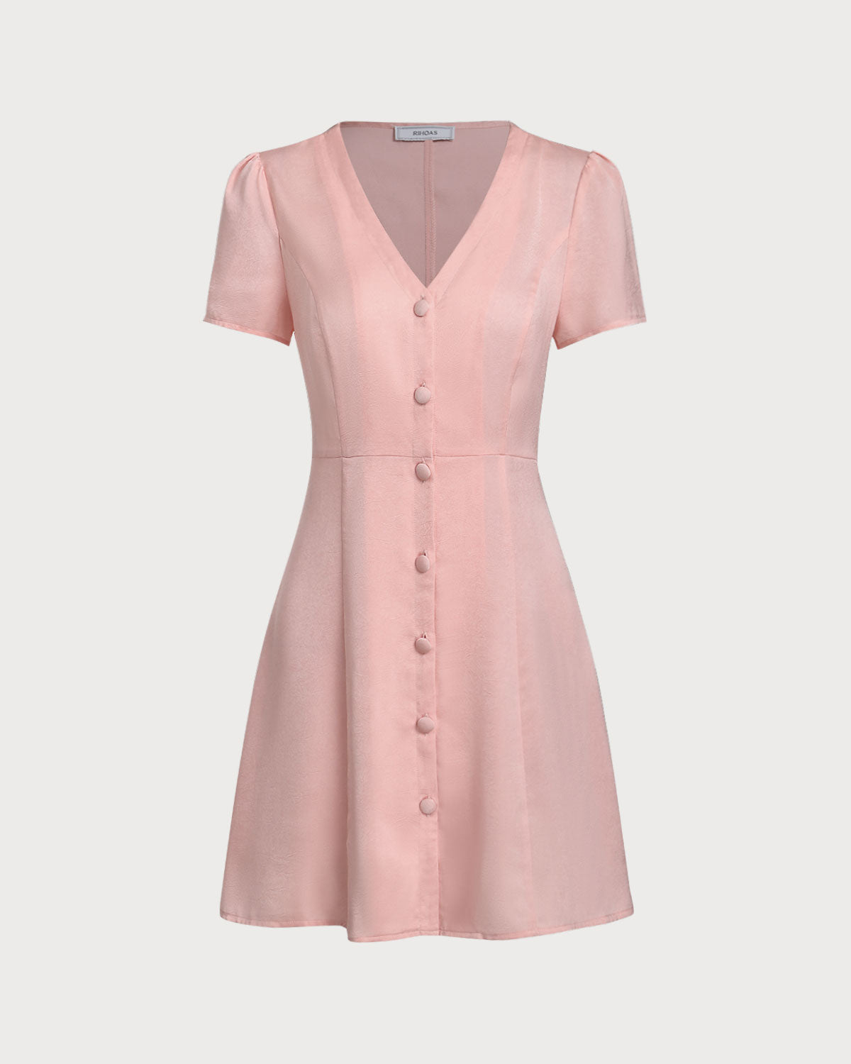 Women's Woven Polyester Mini Dress Pink Dresses - RIHOAS