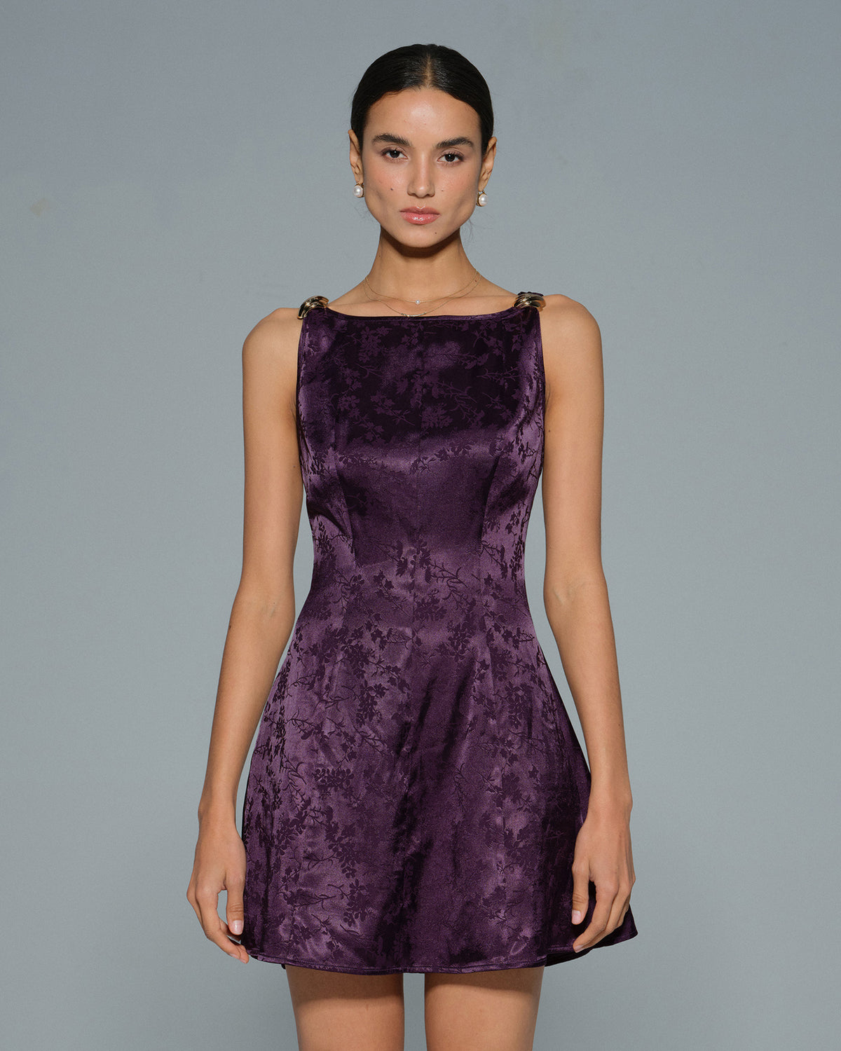 Rihoas Sleeveless Floral Mini Dress for Women, Purple / S Rihoas Sleeveless Floral Mini Dress for Women, Purple / S