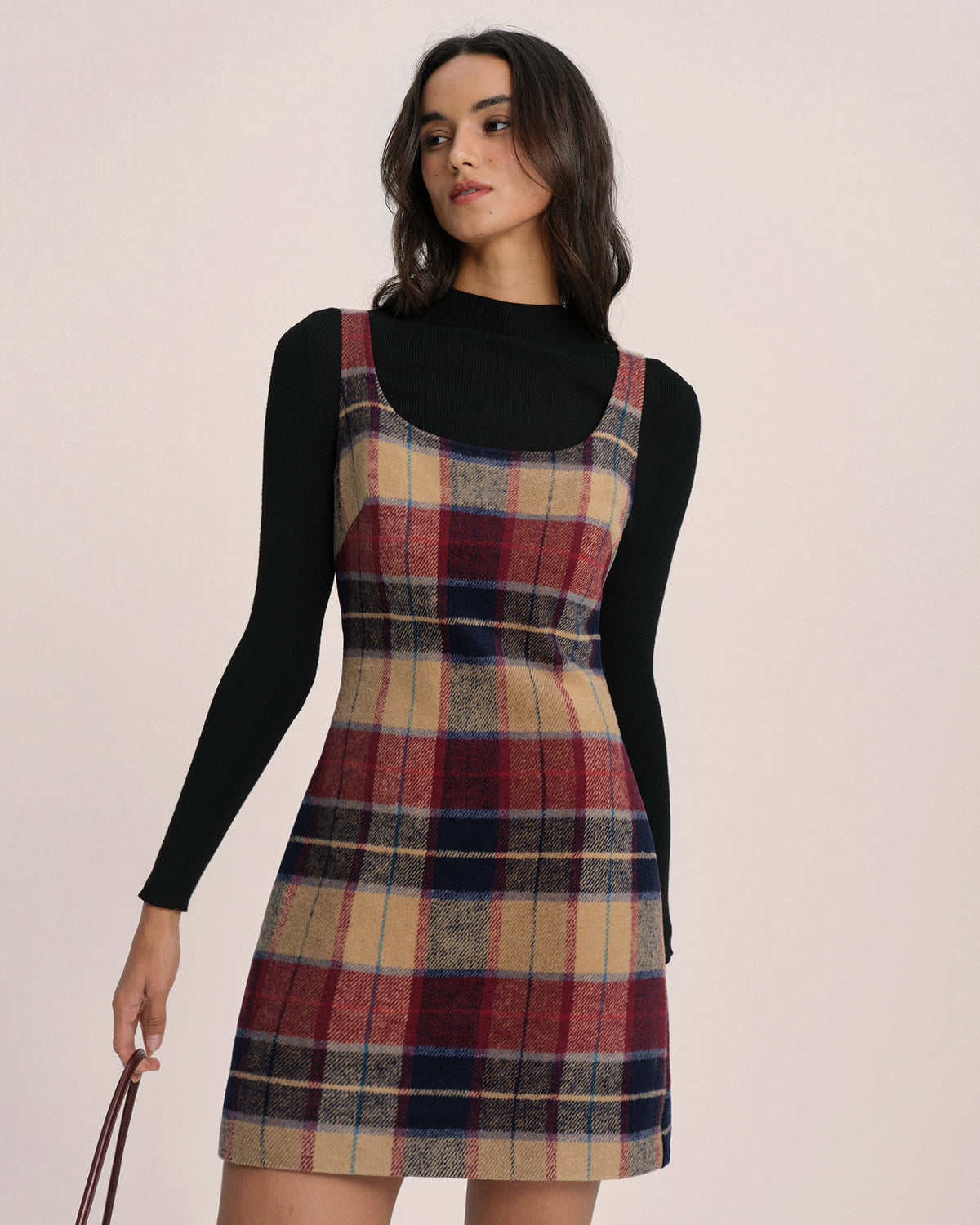 Women's Woven Polyester Mini Dress Red Dresses - RIHOAS