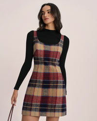 Women's Woven Polyester Mini Dress Red Dresses - RIHOAS