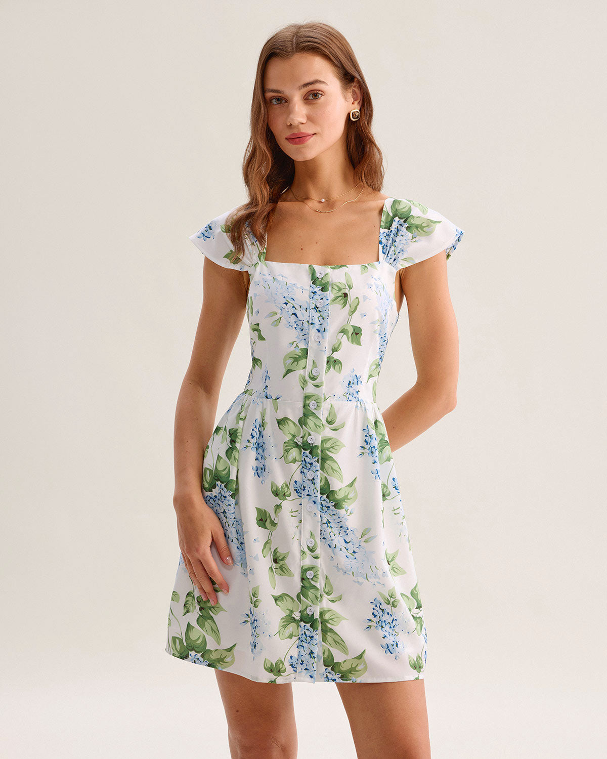 Women's Woven Polyester Mini Dress White Dresses - RIHOAS