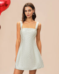 Women's Woven Polyester Mini Dress White Dresses - RIHOAS