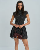 Women's Woven Polyester Mini Dresses Black Dresses - RIHOAS