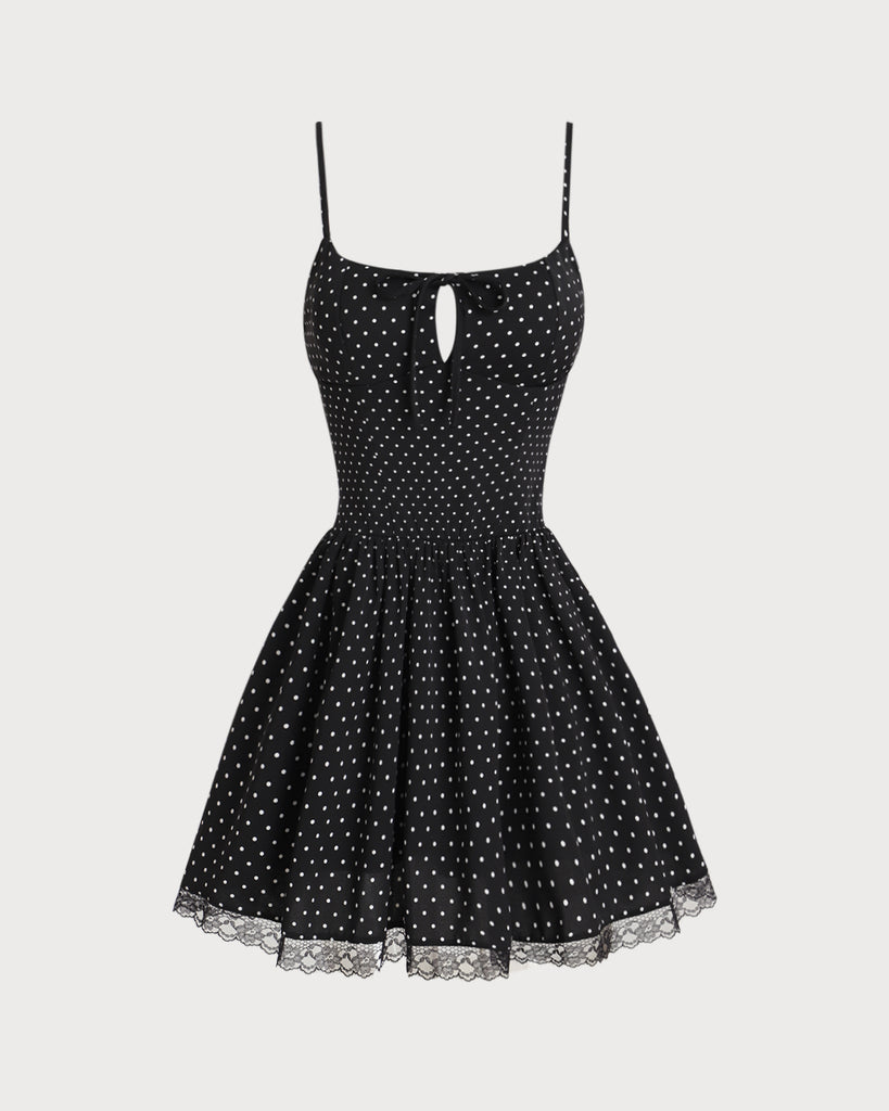Women's Woven Polyester Mini Dresses Black Dresses - RIHOAS