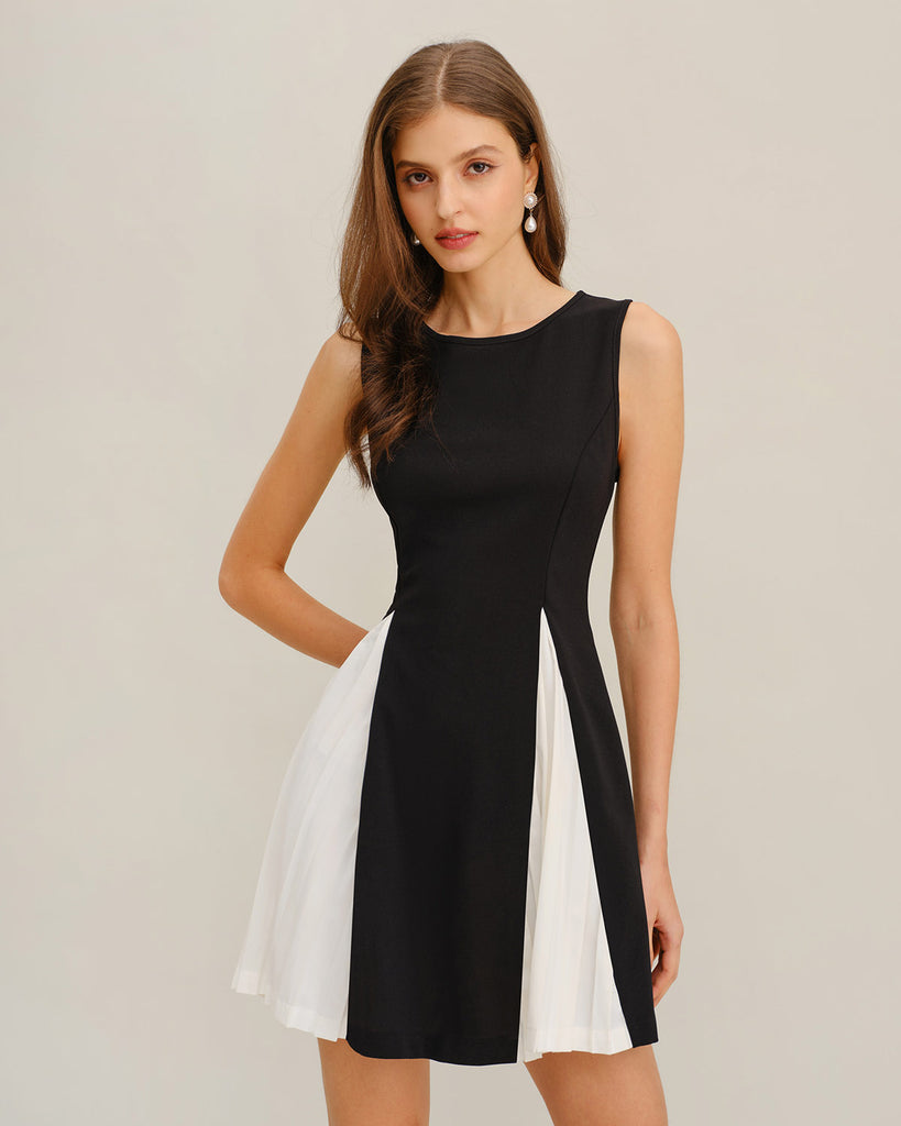 Women's Woven Polyester Mini Dresses Black Dresses - RIHOAS
