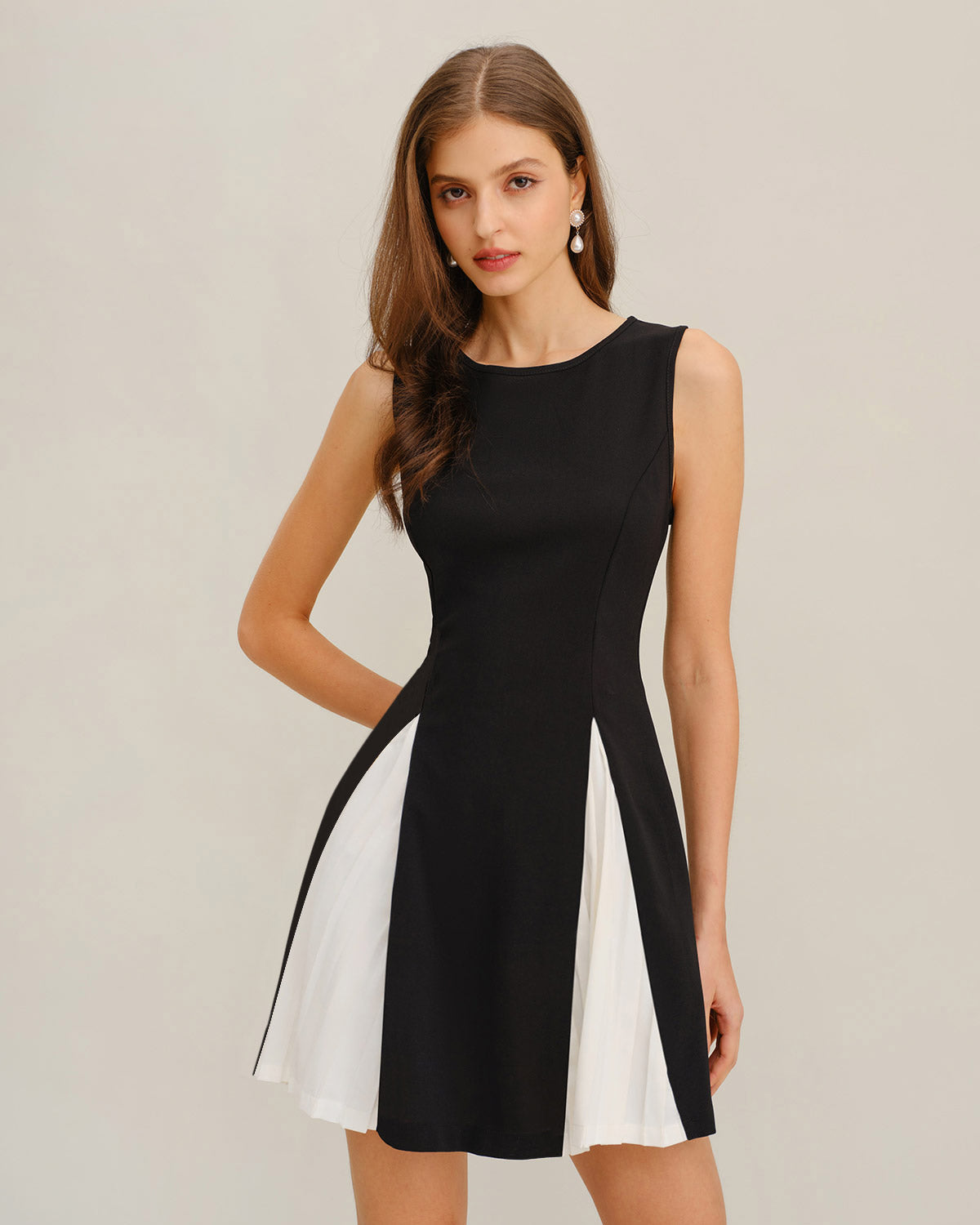 Women's Woven Polyester Mini Dresses Black Dresses - RIHOAS