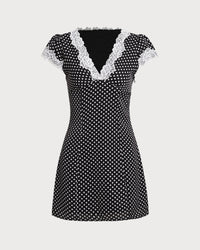 Women's Woven Polyester Mini Dresses Black Dresses - RIHOAS