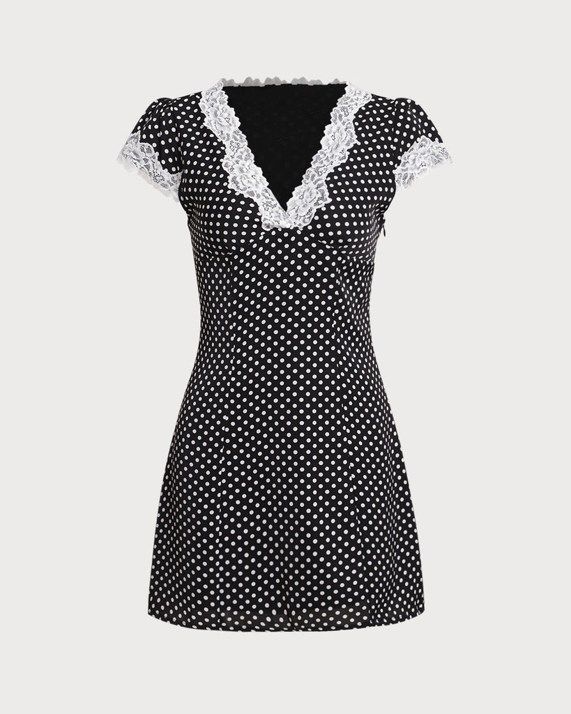Women's Woven Polyester Mini Dresses Black Dresses - RIHOAS