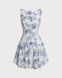 Women's Woven Polyester Mini Dresses Blue Dresses - RIHOAS