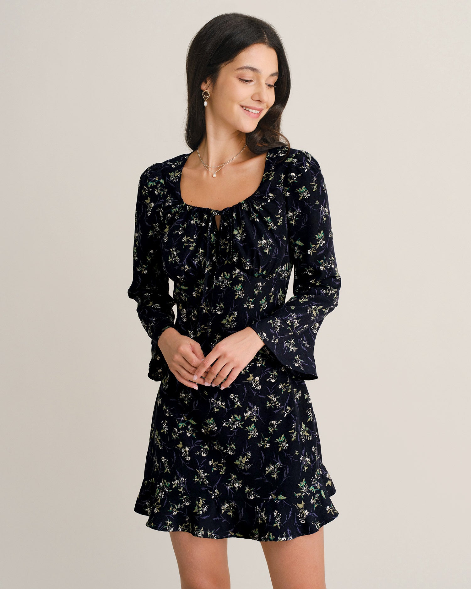 Women's Woven Polyester Mini Dresses - RIHOAS - 02
