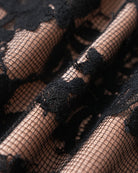 Black V Neck Floral Lace Mini Dress 07