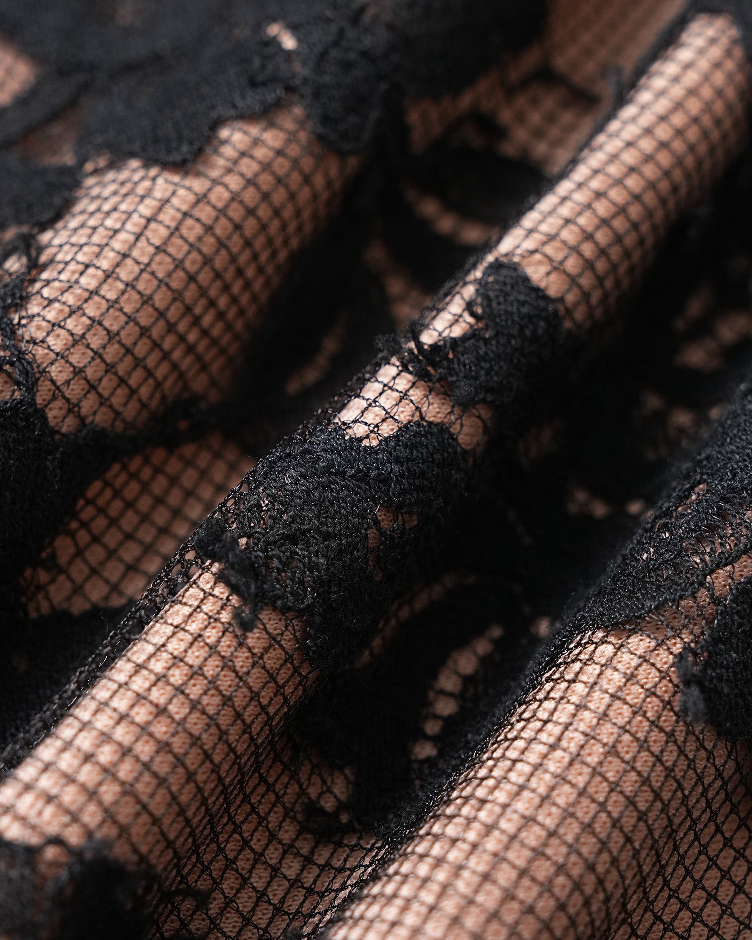 Black V Neck Floral Lace Mini Dress 07