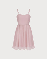 Pink Sweetheart Neck A-Line Mini Dress 01