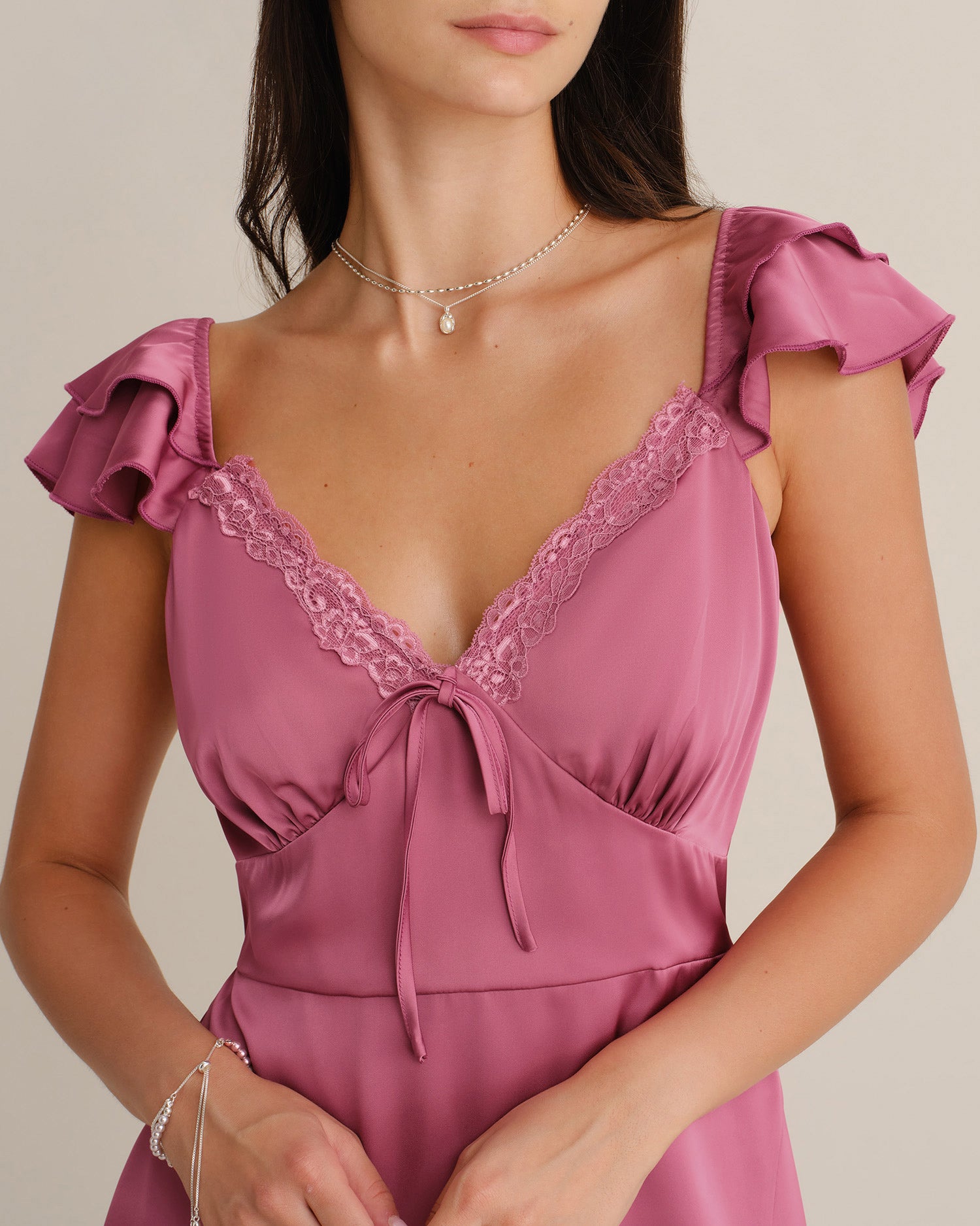 Women's Woven Polyester Mini Dresses - RIHOAS - 01
