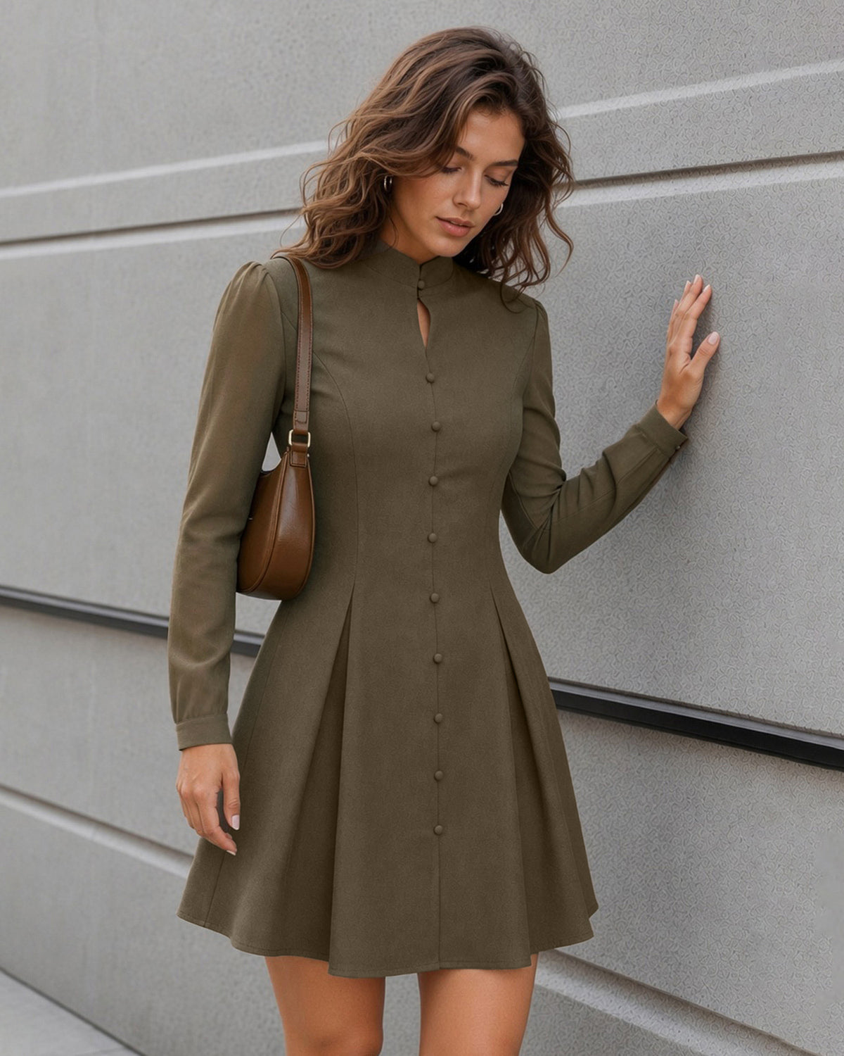 Women's Woven Polyester Mini Dresses - RIHOAS - 03
