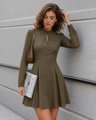 Women's Woven Polyester Mini Dresses - RIHOAS - 02