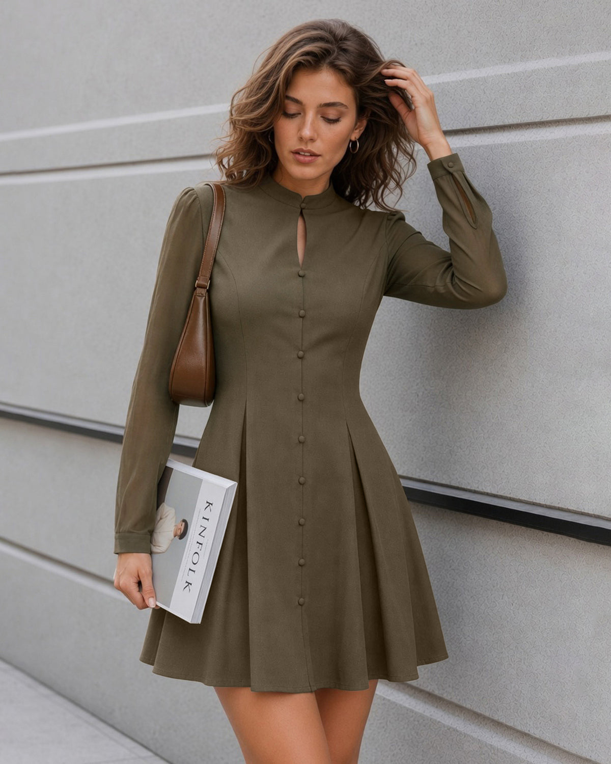 Women's Woven Polyester Mini Dresses - RIHOAS - 02