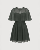 Green Sweetheart Neck Chiffon Mini Dress - RIHOAS - 05
