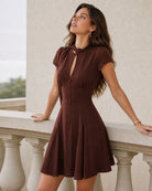 Women's Woven Polyester Mini Dresses - RIHOAS