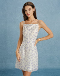 Women's Woven Polyester Mini Dresses Purple Dresses - RIHOAS