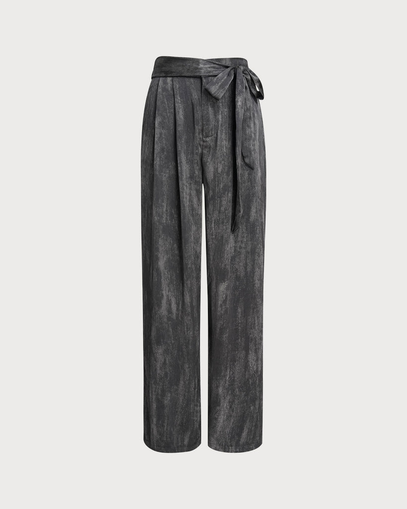 Women's woven polyester Pants Black Bottoms - RIHOAS