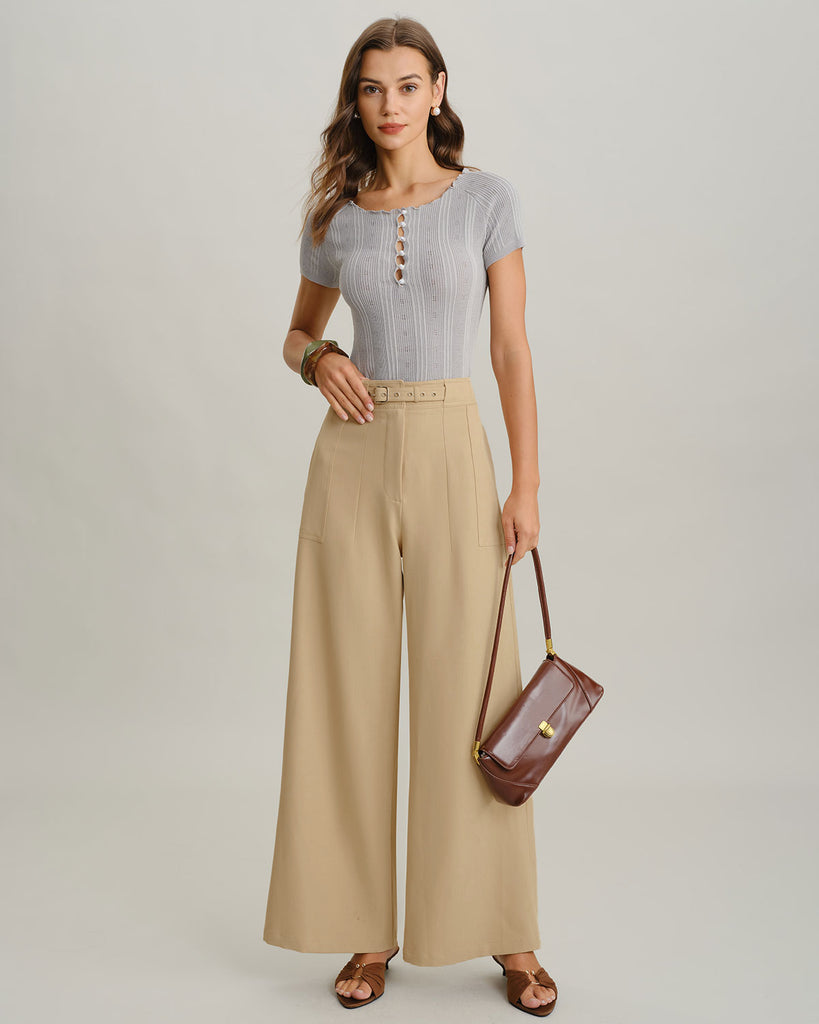 Women's Woven Polyester Pants Bottoms - RIHOAS
