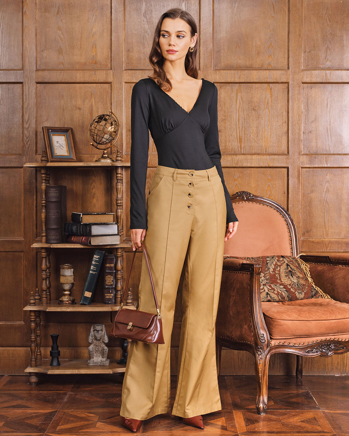 Women's Woven Polyester Pants Bottoms - RIHOAS