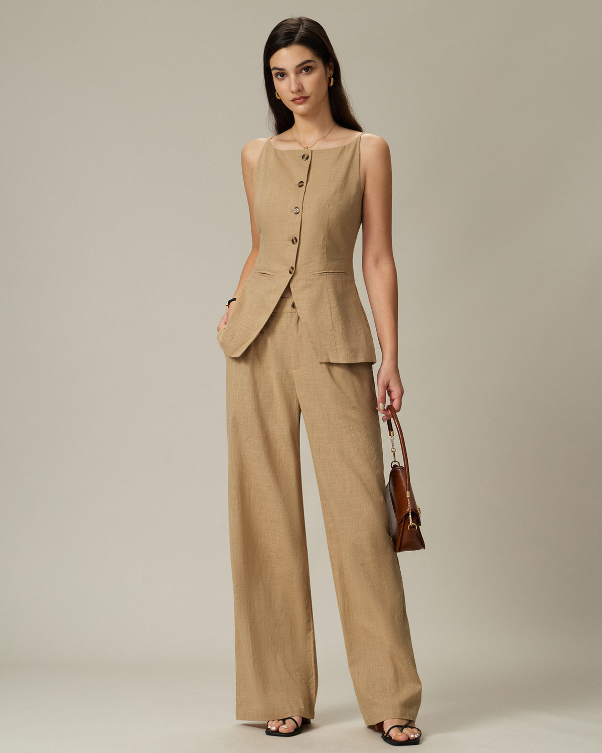 Women's Woven Polyester Pants Bottoms - RIHOAS