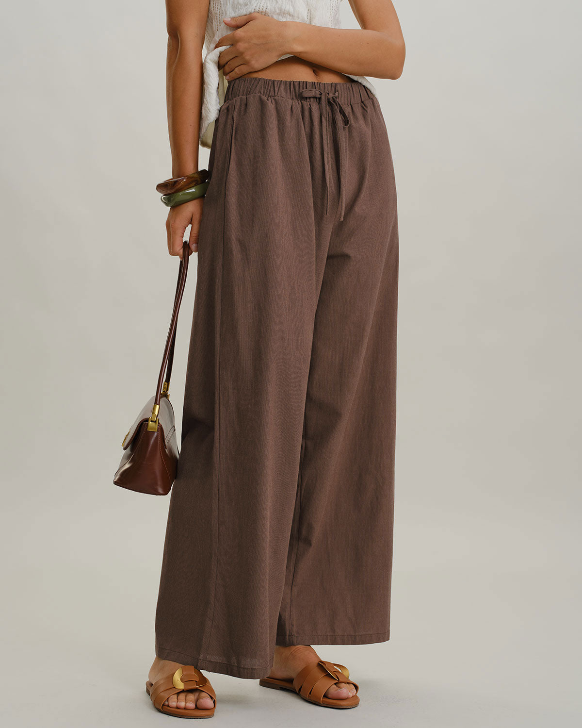 Women's Woven Polyester Pants Bottoms - RIHOAS