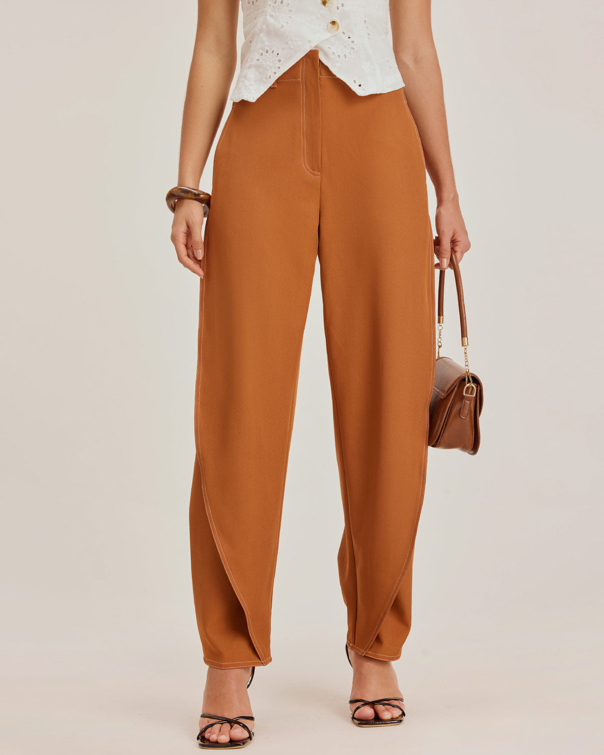 Women's Woven Polyester Pants Bottoms - RIHOAS