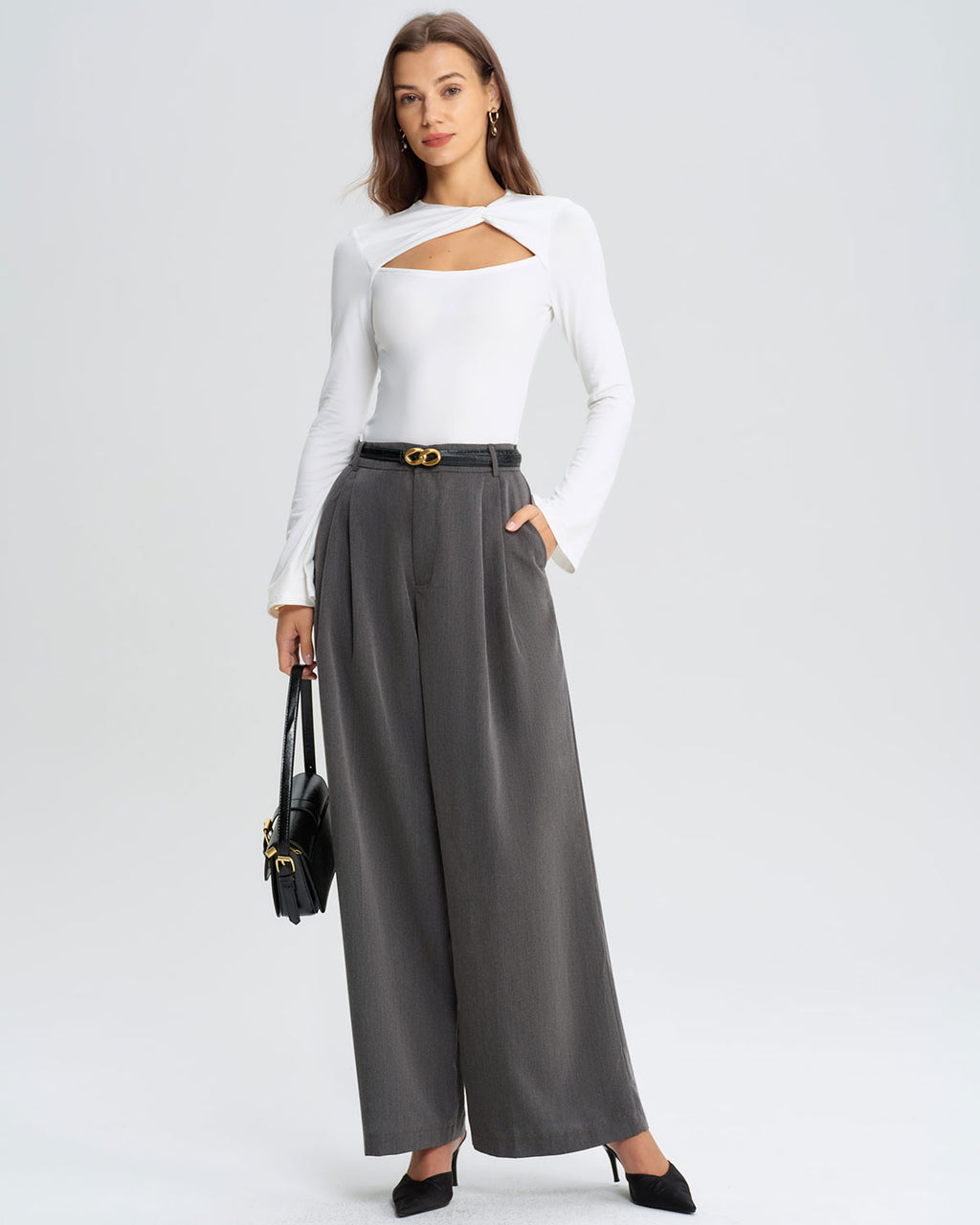 Women's Woven Polyester Pants Bottoms - RIHOAS