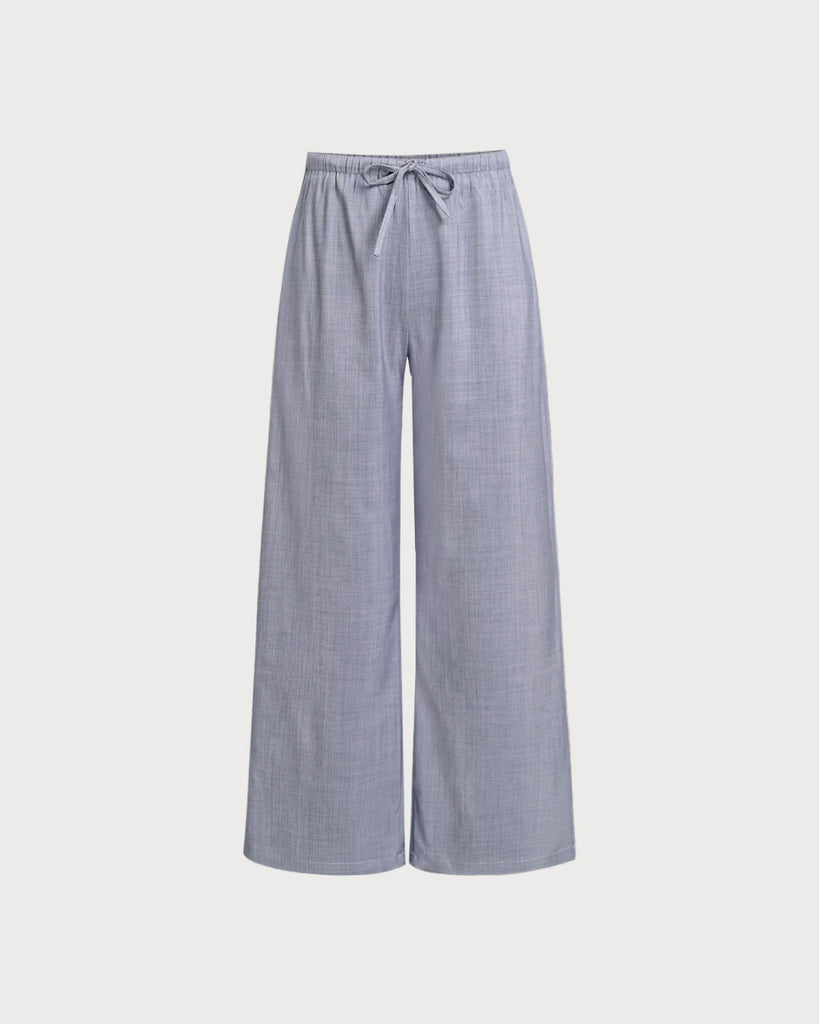 Women's Woven Polyester Pants Grey Bottoms - RIHOAS