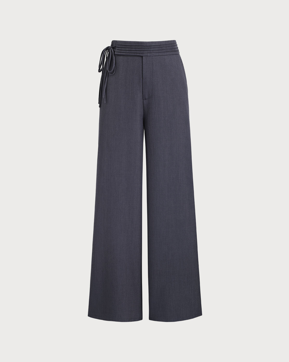Women's Woven Polyester Pants Grey Bottoms - RIHOAS