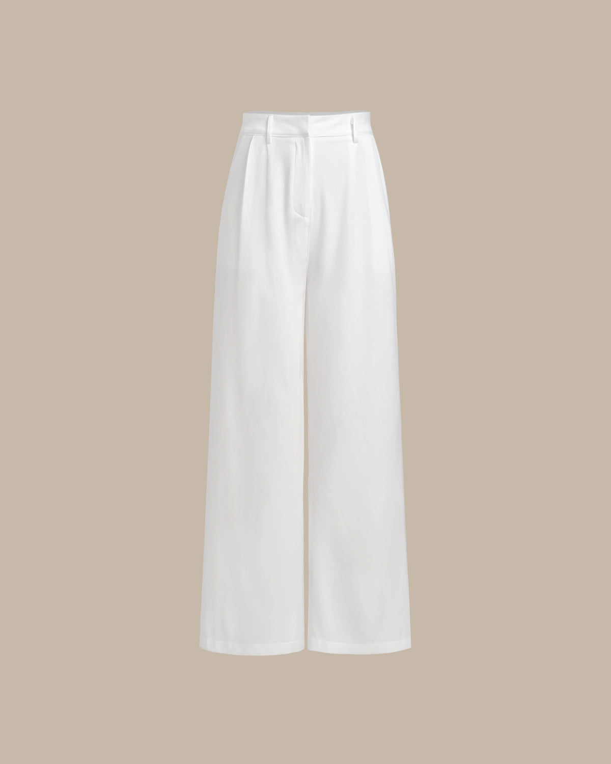 Women's Woven Polyester Pants White Bottoms - RIHOAS