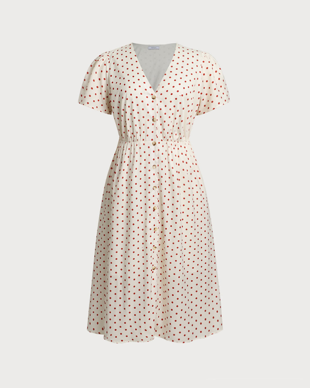 Women's Woven Polyester Plus Size Midi Dresses Beige Plus Size Dresses - RIHOAS