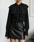 Women's Woven Polyester Shirt Black - RIHOAS