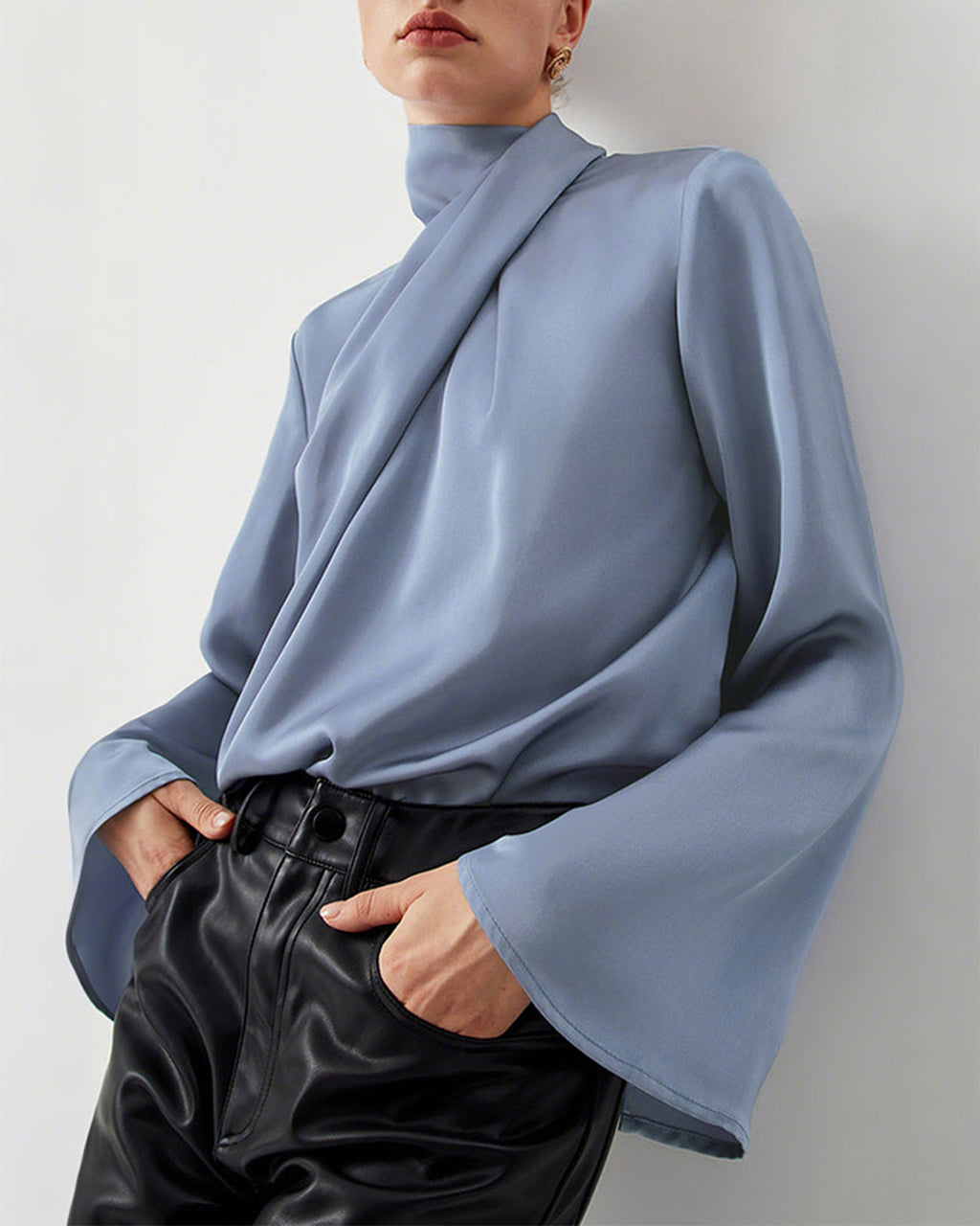 Women's Woven Polyester Shirt Tops - RIHOAS