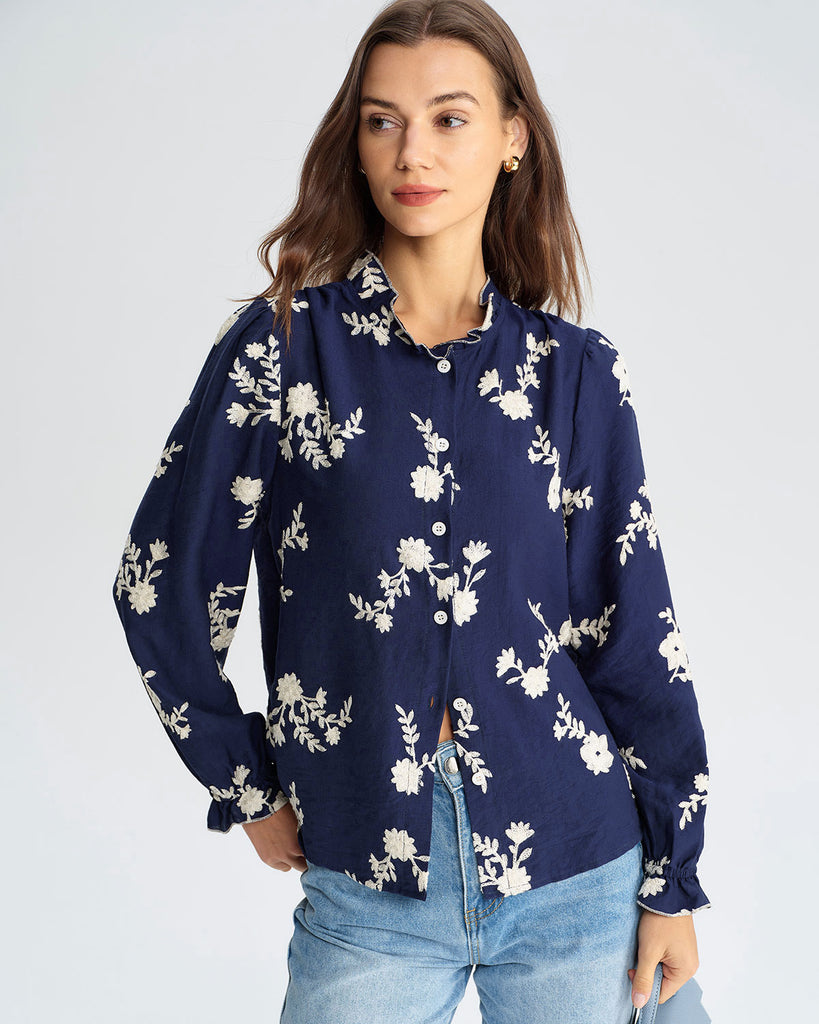 Women's Woven Polyester Shirt Tops - RIHOAS
