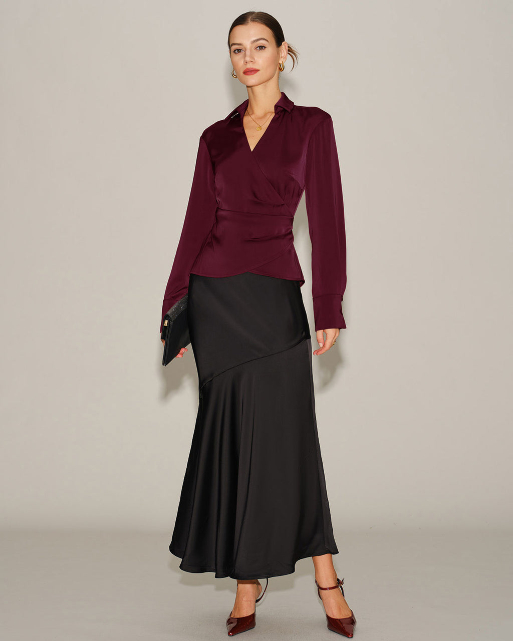 Women's Woven Polyester Shirt Tops - RIHOAS