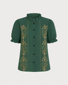 Women's Woven Polyester Shirt Tops - RIHOAS