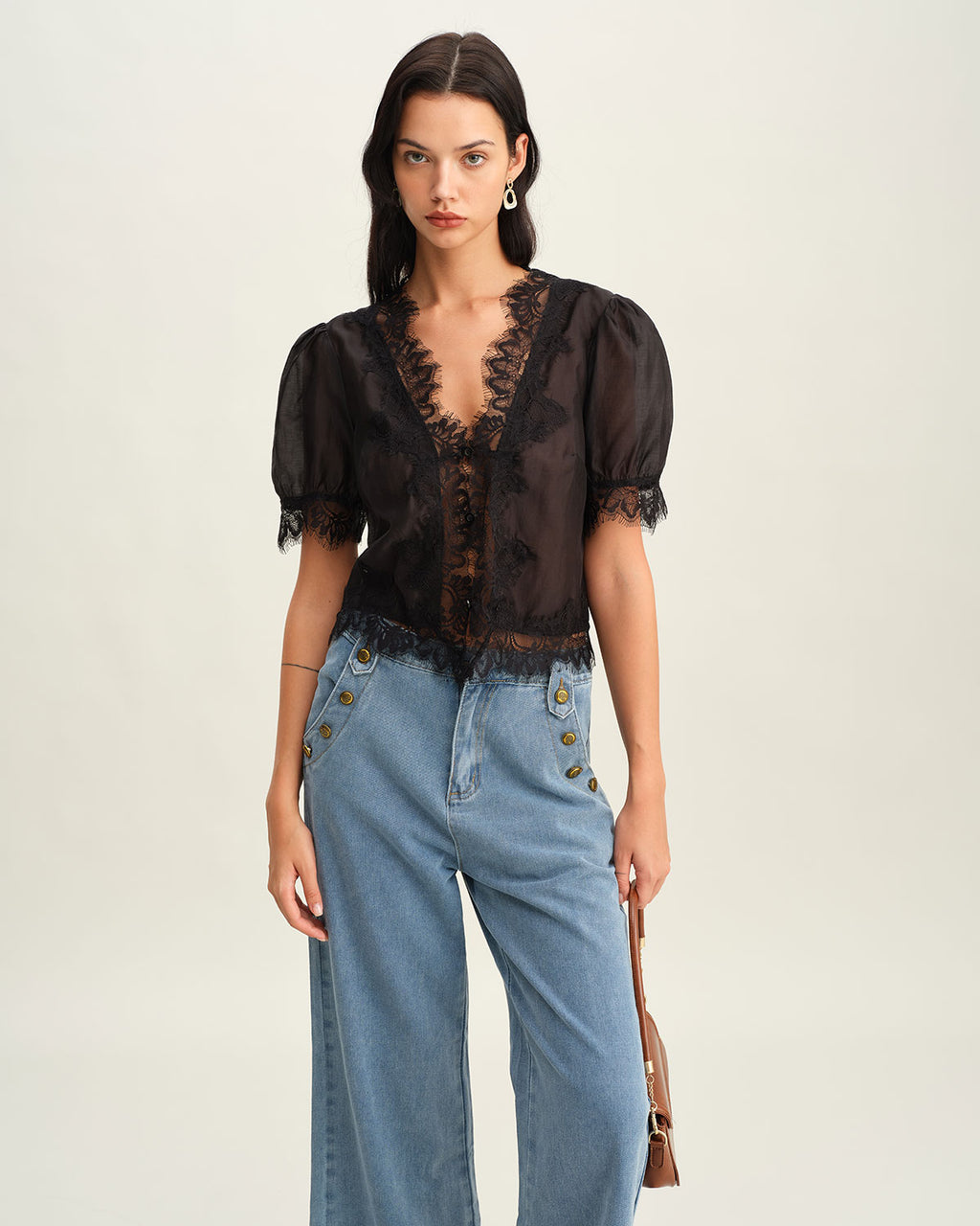 Women's Woven Polyester Shirt Tops - RIHOAS